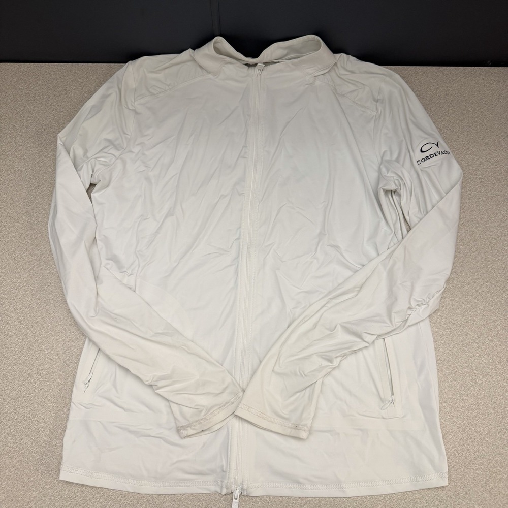 G/Fore Silky Tech Nylon Women's Size Large White CordeValle Resort On The Sleeve